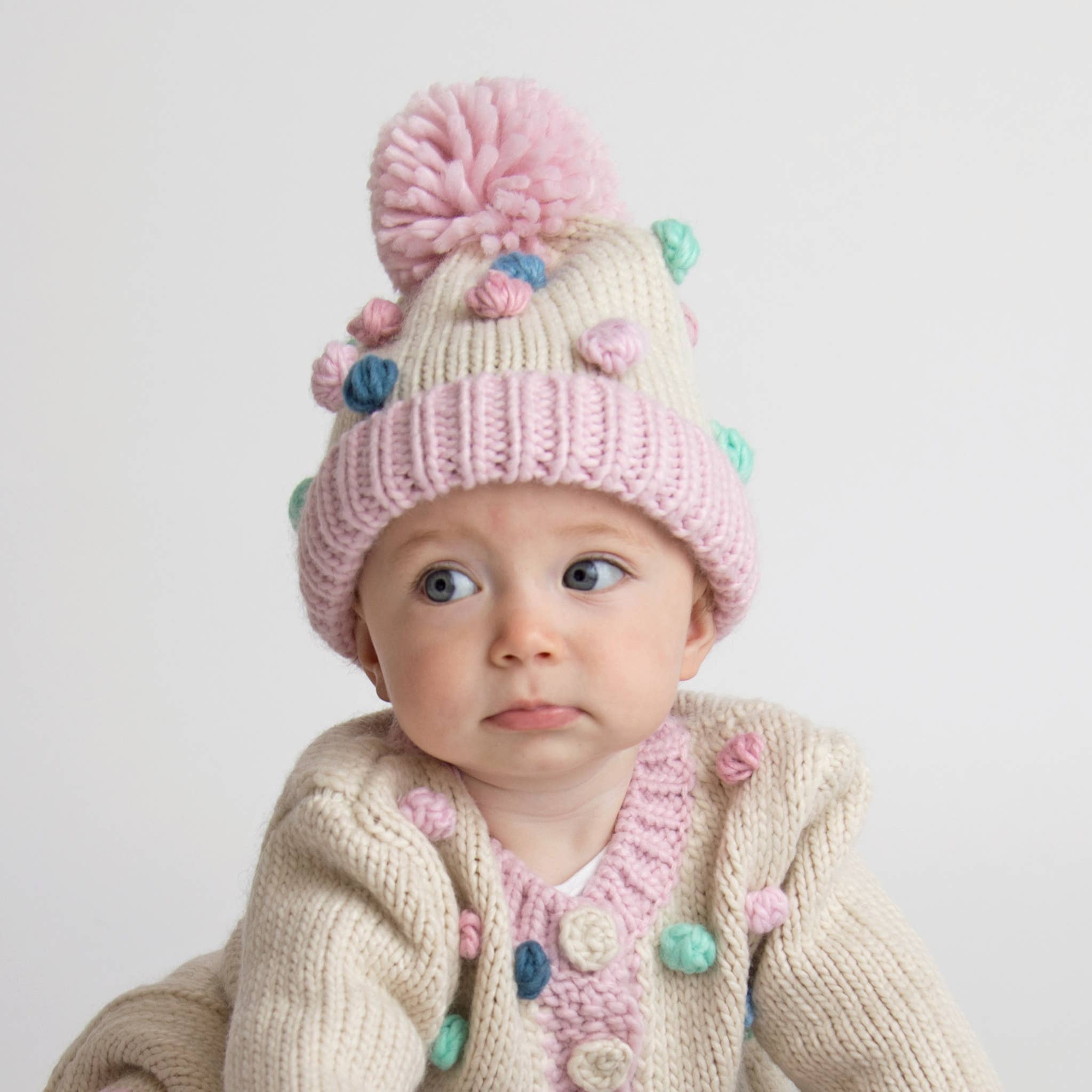 Pastel Popcorn Beanie Hat Baby & Kids