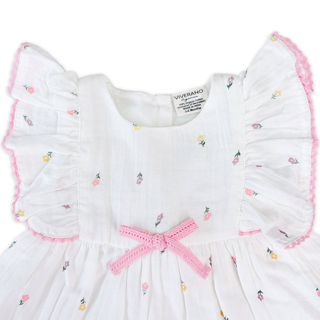 Sylvie Flower Baby Dress + Bloomer (Organic)