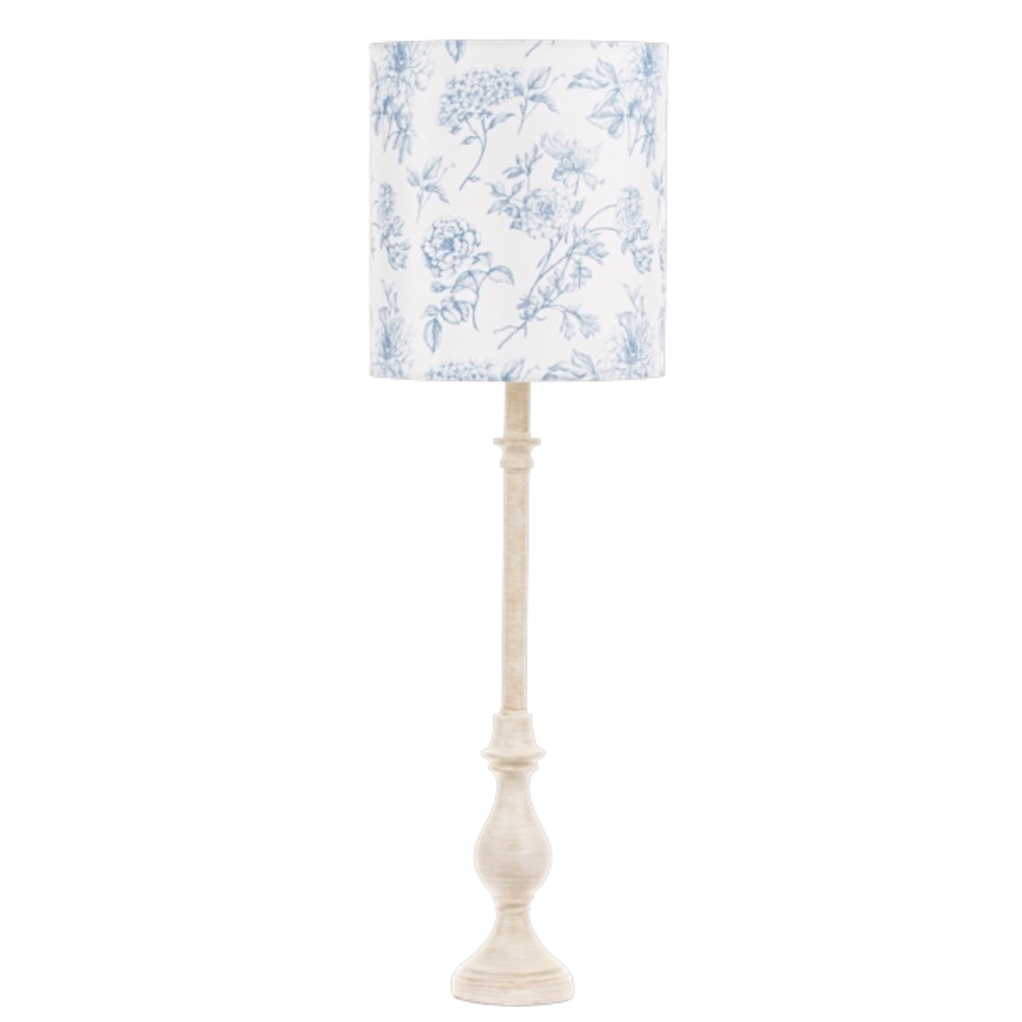 Blue Floral Toile Buffet Lamp