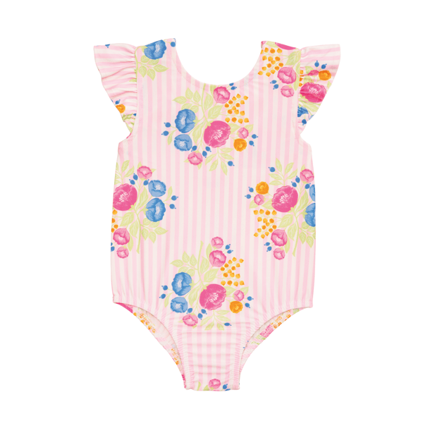 Floral Stripe Toddler One Piece