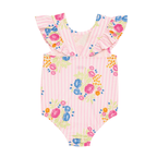 Floral Stripe Toddler One Piece