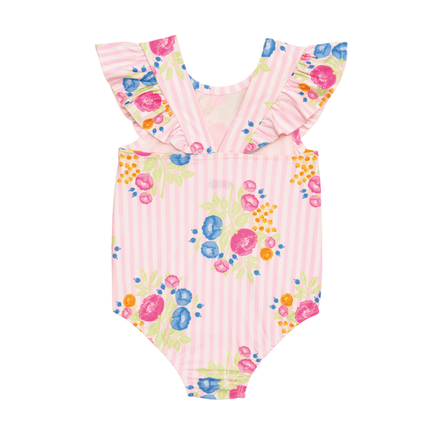 Floral Stripe Toddler One Piece