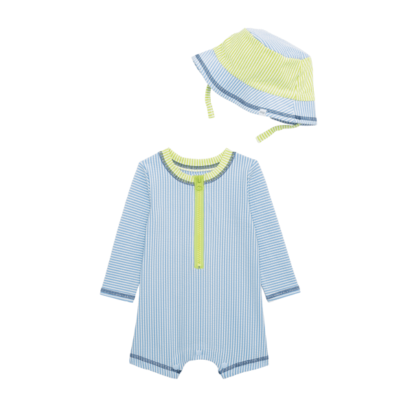 Seersucker Baby Rash Guard Set