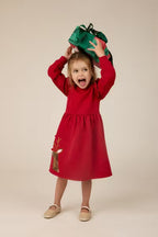 Red Reindeer Sequin Sweatshirt Dress