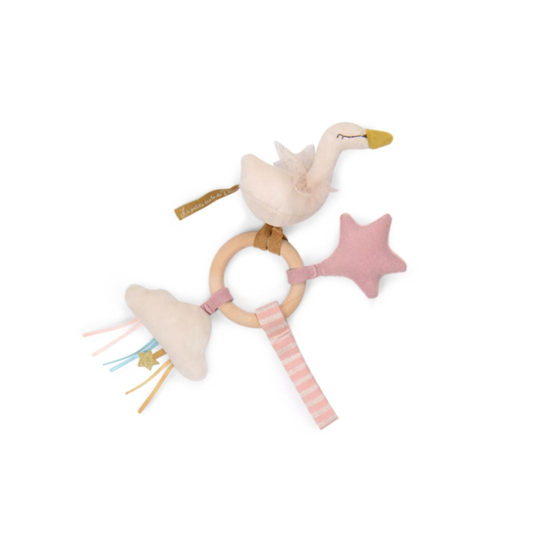 Petite ecole de danse - Swan Wooden Ring Rattle