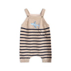 Airplane Stripe Embroidered Baby Knit Romper (Organic)