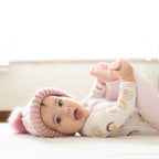 Rosy Pink Buffalo Check Pom Pom Beanie Hat Baby & Kids