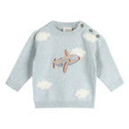 Airplane Applique Baby Knit Pullover & Pant Set (Organic)