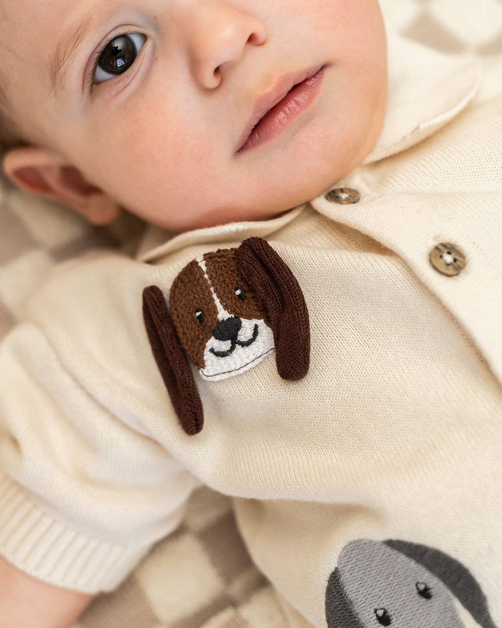 Doggy Embroidered Baby Shirt & Shorts Set (Organic Cotton)