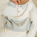 Cuddly Bear Applique Sweater Knit Collar Baby Pullover