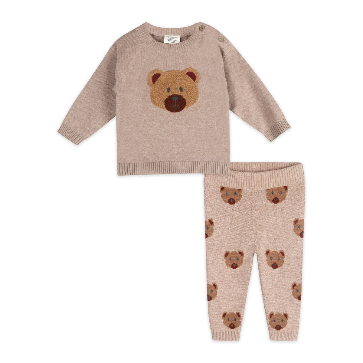 Bear Knit Baby Pullover & Pant Set
