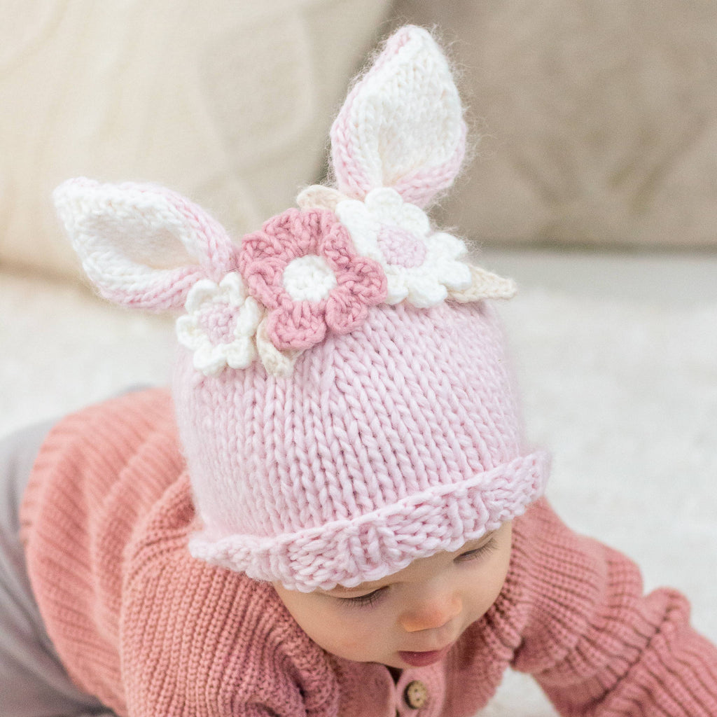 Flower Bunny Beanie Blush Mono Beanie Baby & Kids