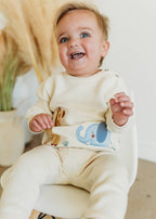 Safari Applique Sweater Knit Baby Pullover Organic