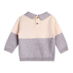 Cuddly Bear Applique Sweater Knit Collar Baby Pullover