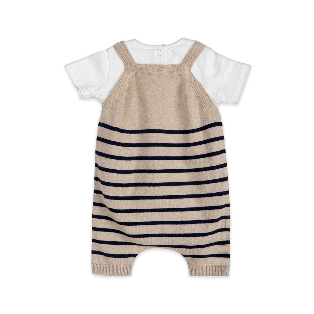 Airplane Stripe Embroidered Baby Knit Romper (Organic)