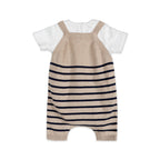Airplane Stripe Embroidered Baby Knit Romper (Organic)