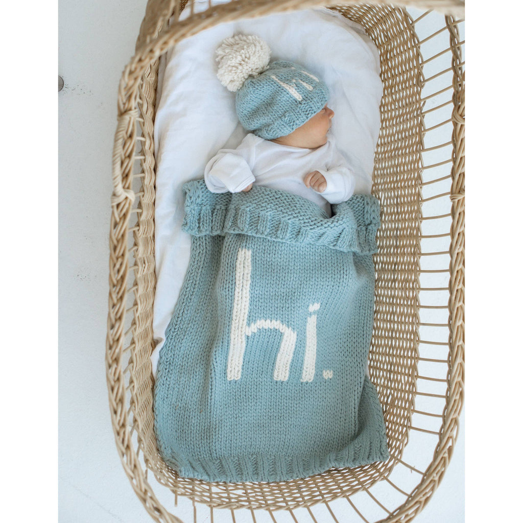 Hi. Hand Knit Baby Blanket