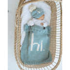 Hi. Hand Knit Baby Blanket