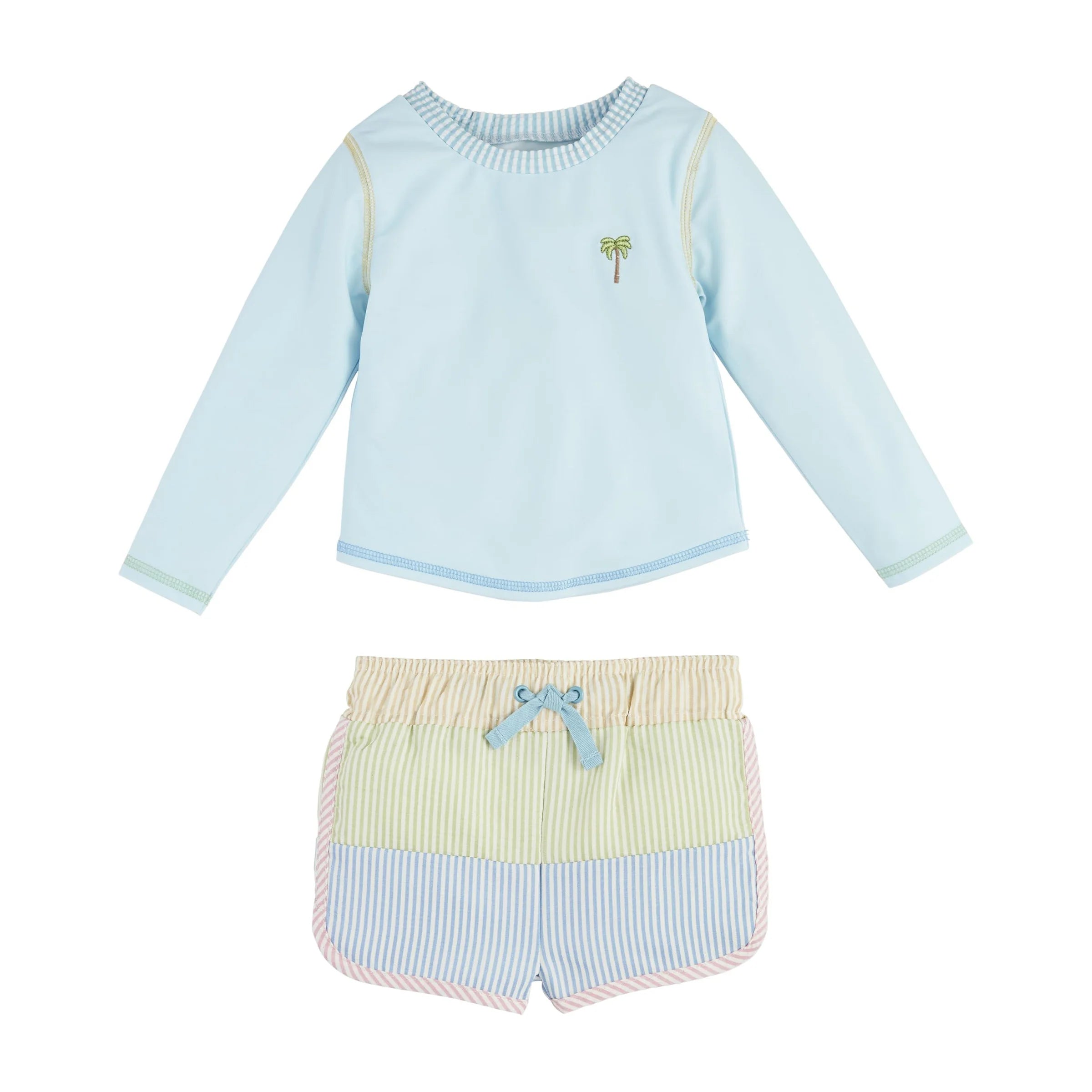 Seersucker Baby Rash Guard Set