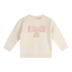 Ella Bow Knit Baby Pullover Sweater (Organic Cotton)