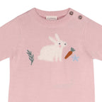 Furry Bunny Embroidered Baby Knit Romper (Organic Cotton)
