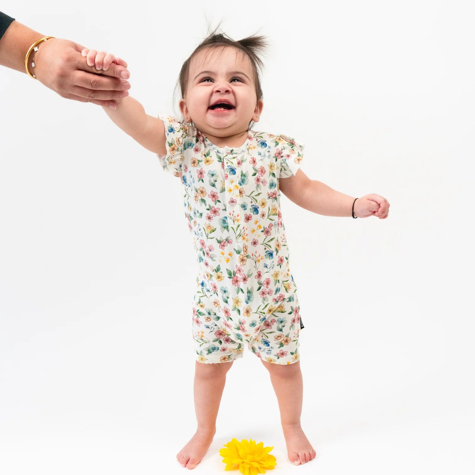 Ruffled Sleeves Shortall Romper