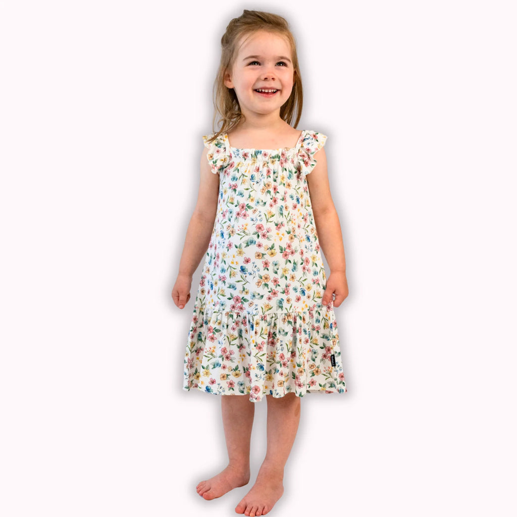 Ruffled Sleeves Bell Dress
