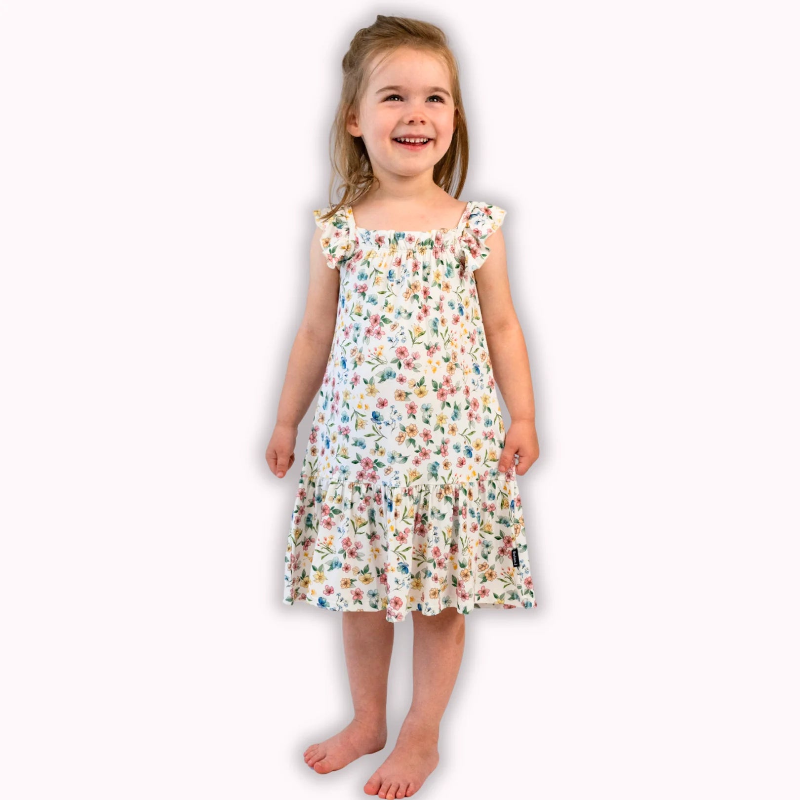 Ruffled Sleeves Bell Dress