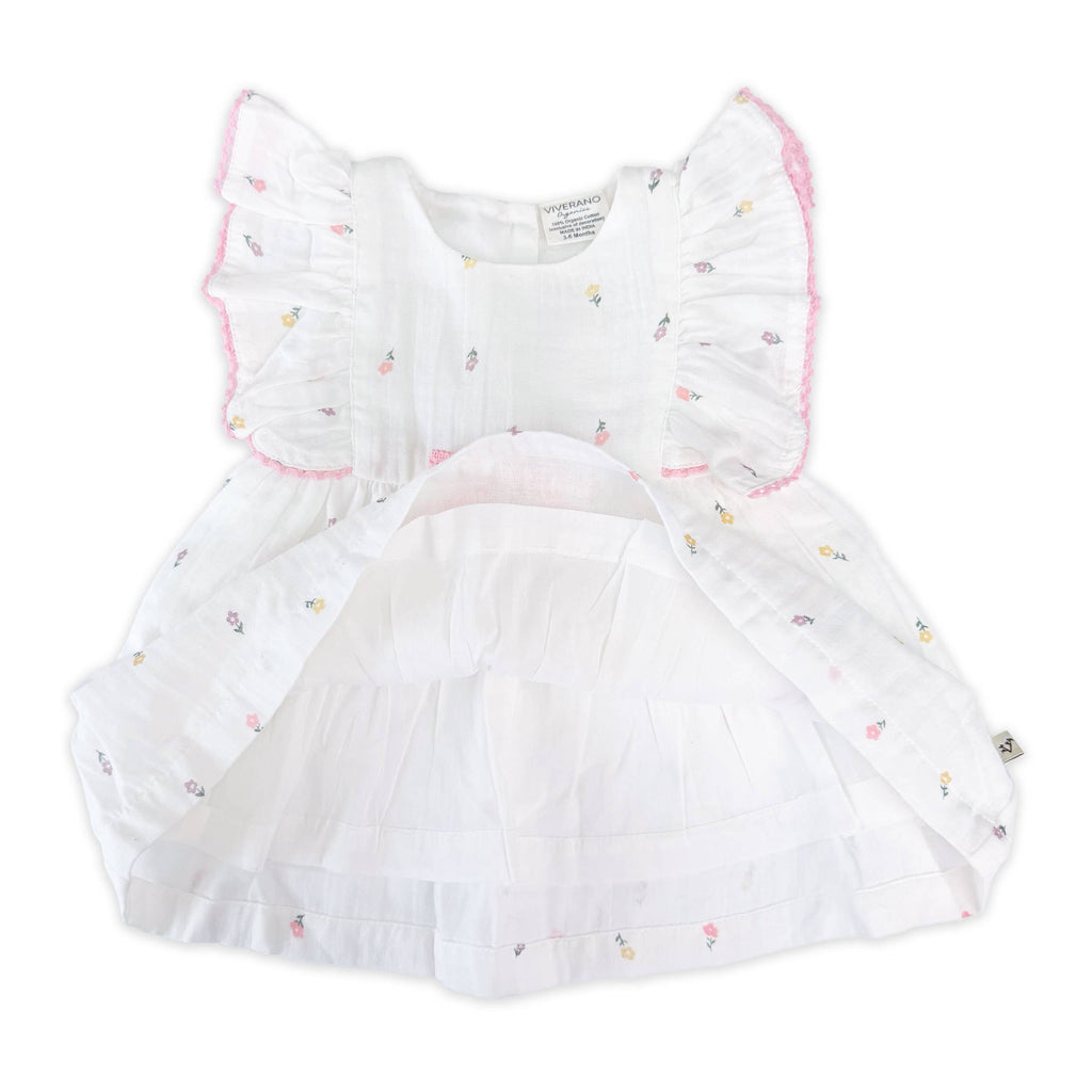 Sylvie Flower Baby Dress + Bloomer (Organic)