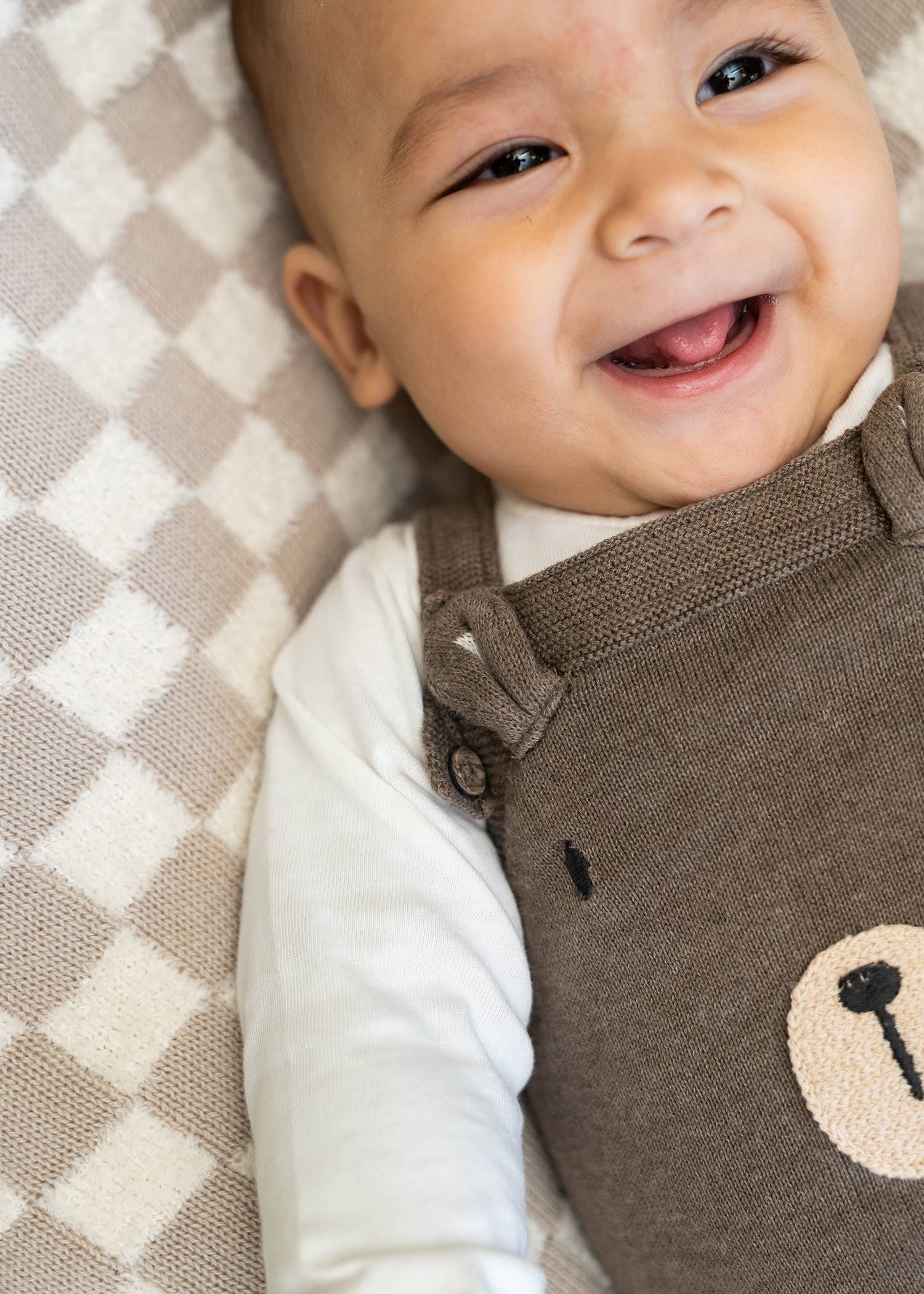 Bear Sweater Knit Baby Overall & Bodysuit Set (Organic)