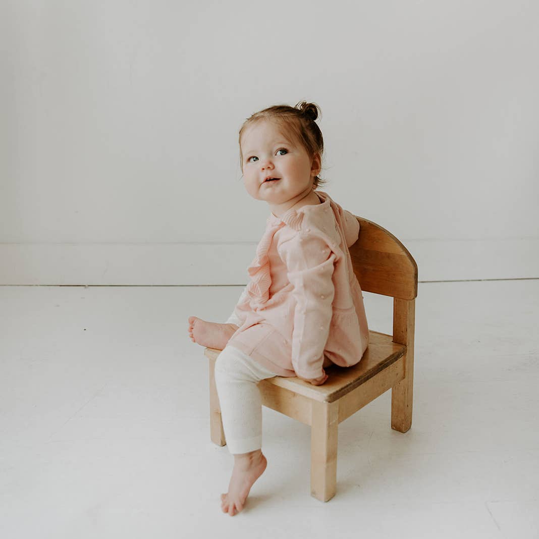 Milan Ruffle Bobble Baby Sweater Knit Dress (Organic Cotton)