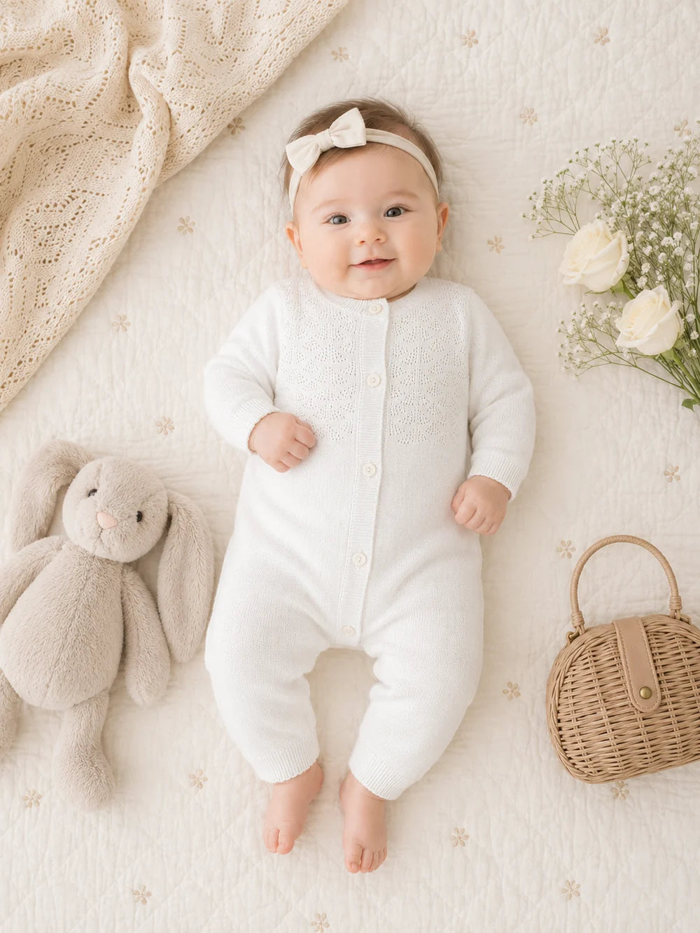 Pointelle Baby Jumpsuit