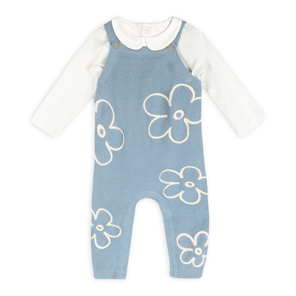Wildflower Embr Knit Baby Overall Set