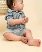 Miles Wave Textured Baby Shirt & Shorts Set (Organic Cotton)