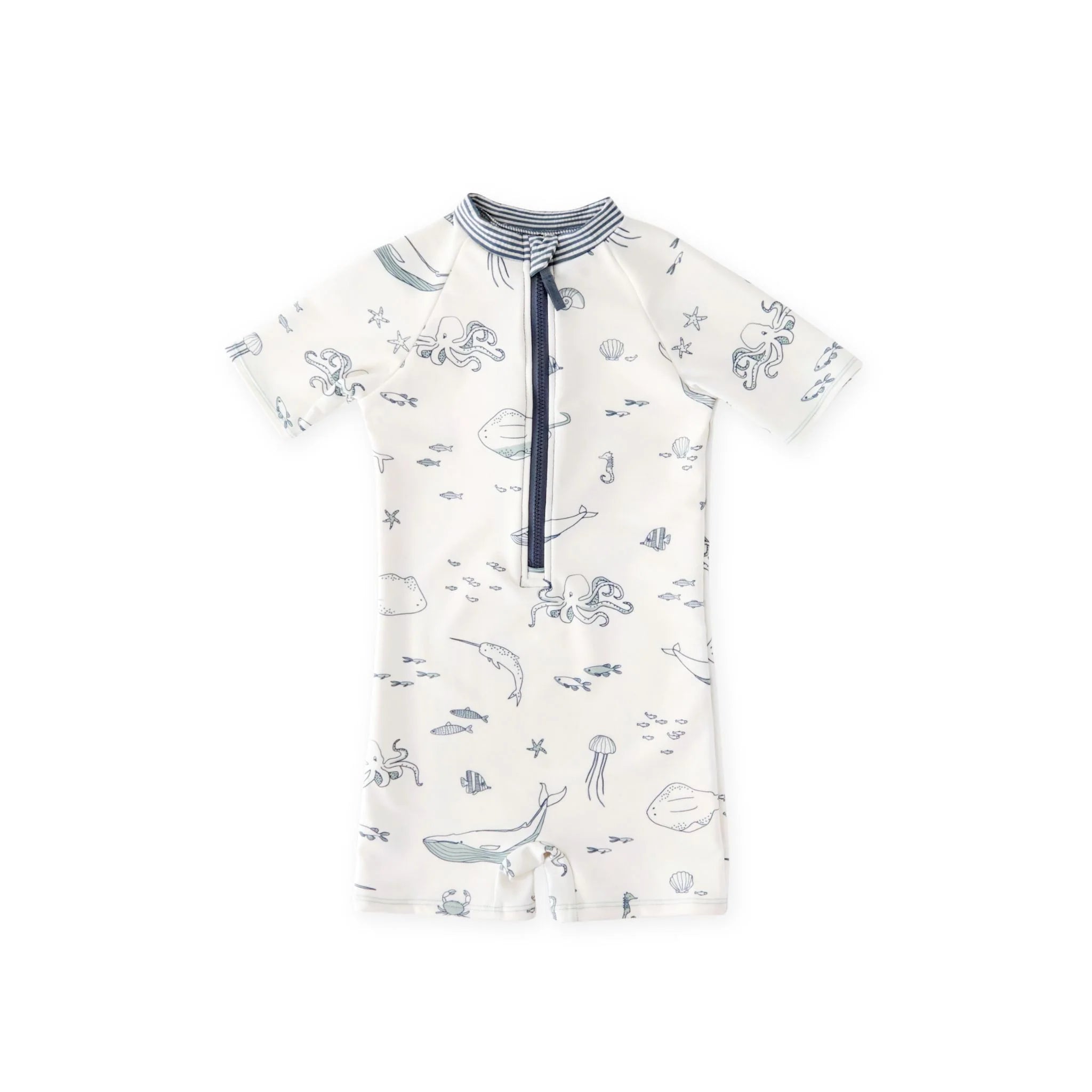 Short Sleeve One Piece Swim Suit