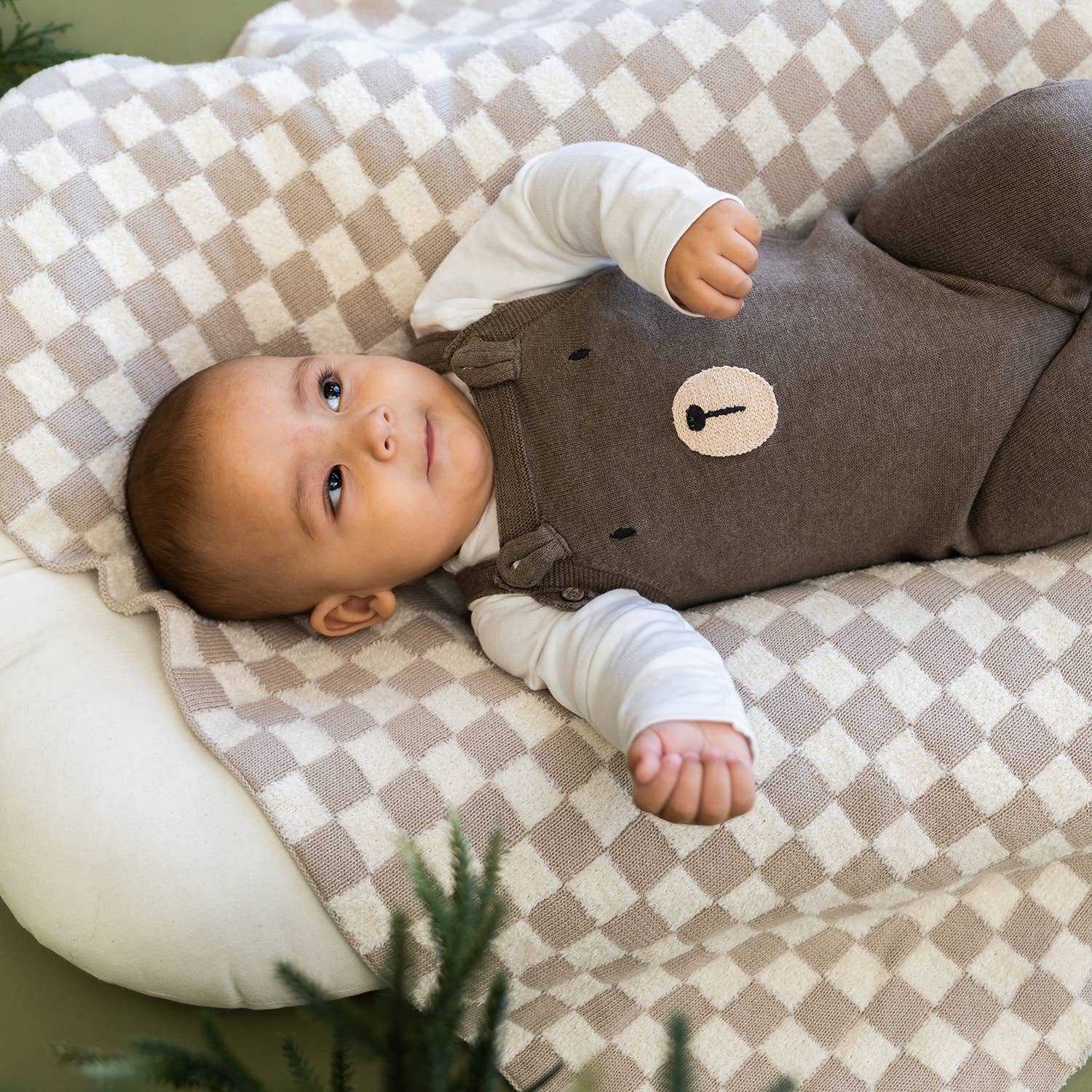Bear Sweater Knit Baby Overall & Bodysuit Set (Organic)