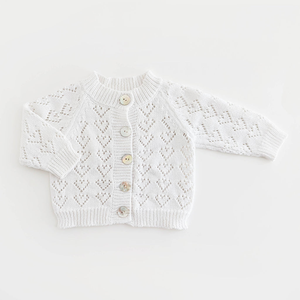 Heart Lace White Valentine Cardigan Sweater Baby & Toddler