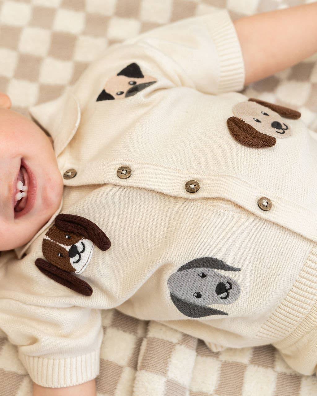 Doggy Embroidered Baby Shirt & Shorts Set (Organic Cotton)