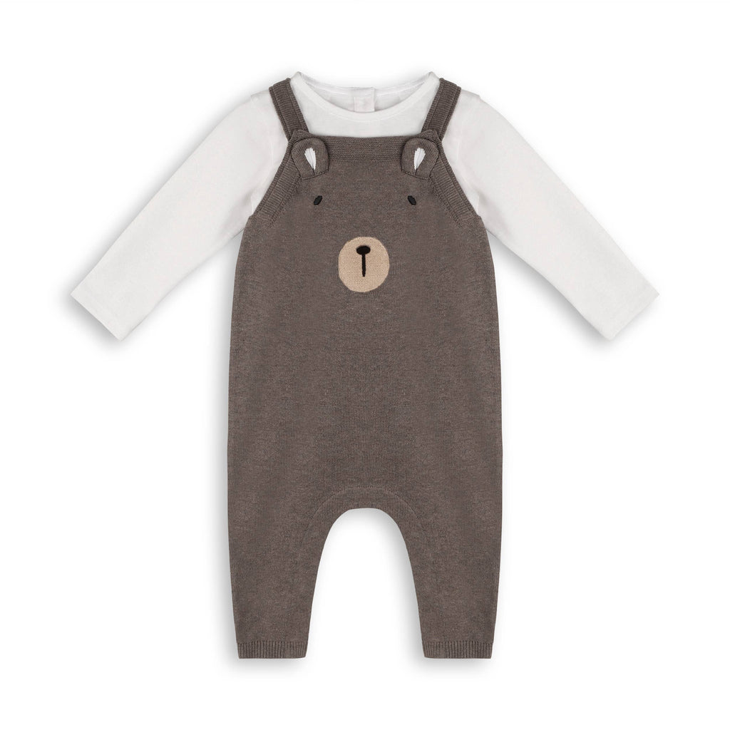 Bear Sweater Knit Baby Overall & Bodysuit Set (Organic)