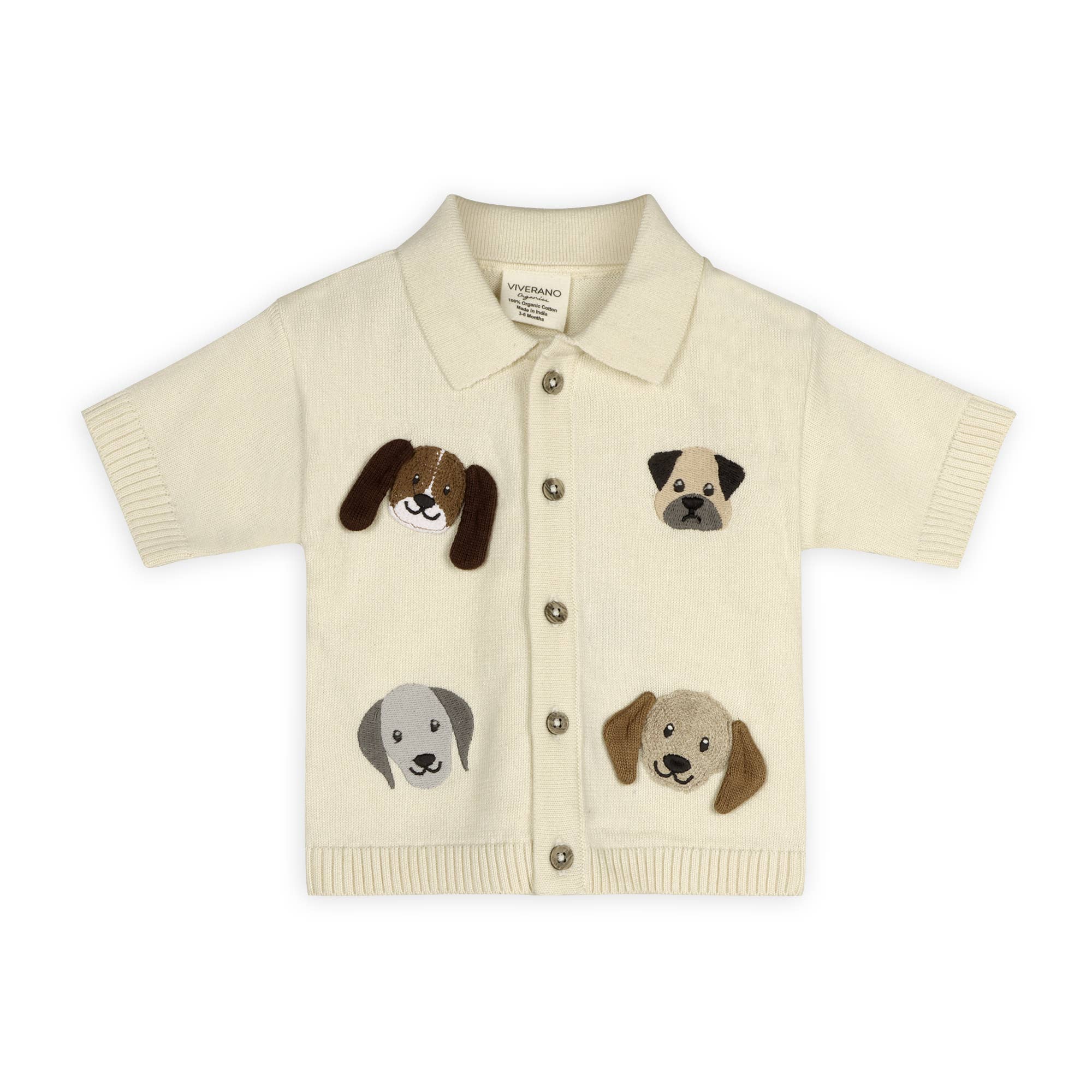 Doggy Embroidered Baby Shirt & Shorts Set (Organic Cotton)