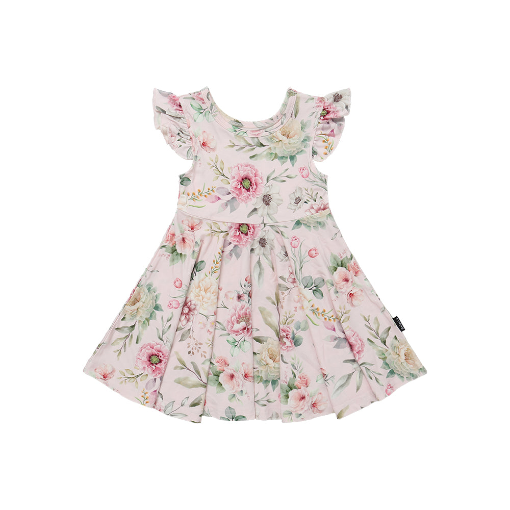 Ruffled Sleeves Twirl Dress