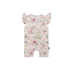 Ruffled Sleeves Shortall Romper