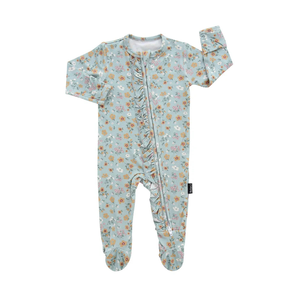 Ruffled Footelss One Piece