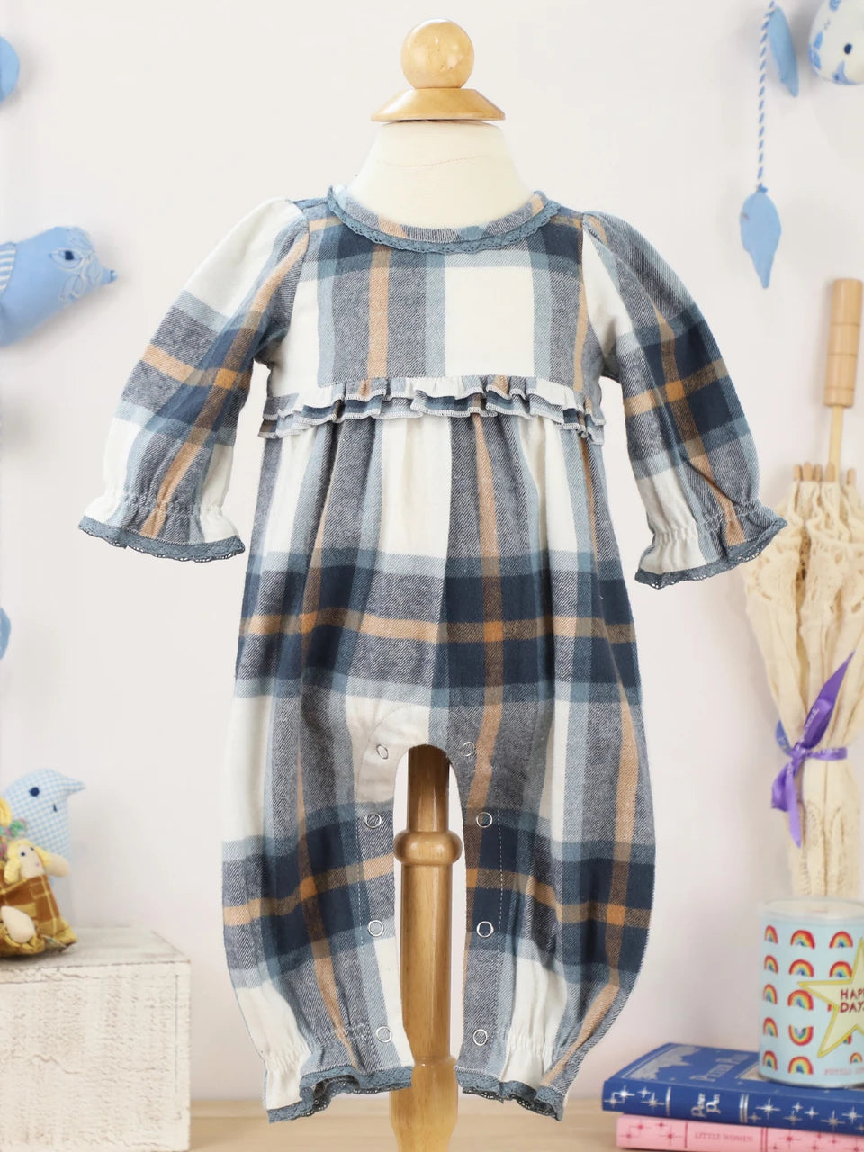 Sky Plaid Jumpsuit