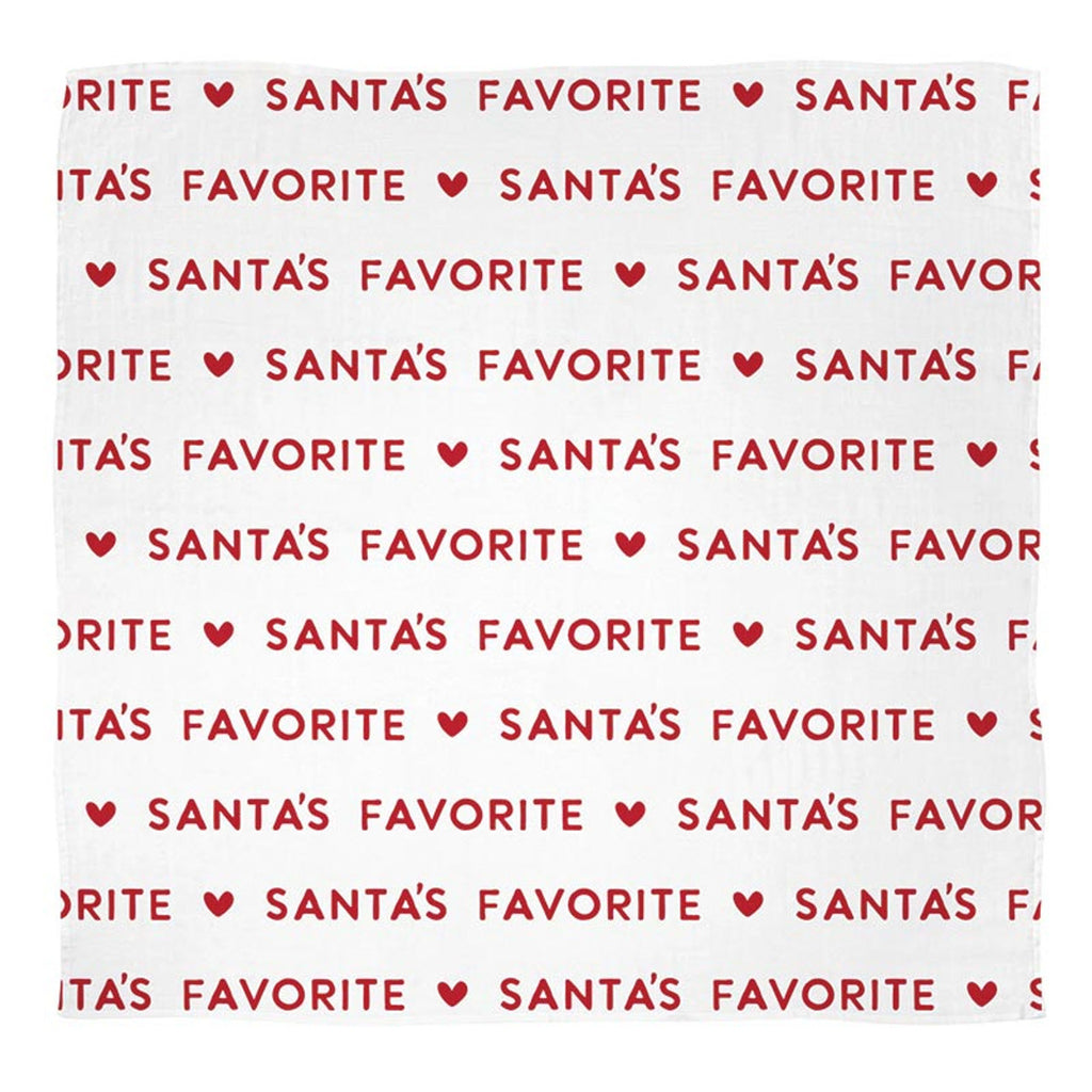 Swaddle Blanket + Plush Santa Rattle | Santa's Favorite