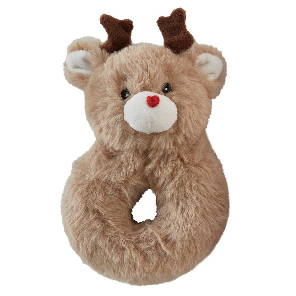 Swaddle Blanket + Plush Reindeer Rattle | Reindeer