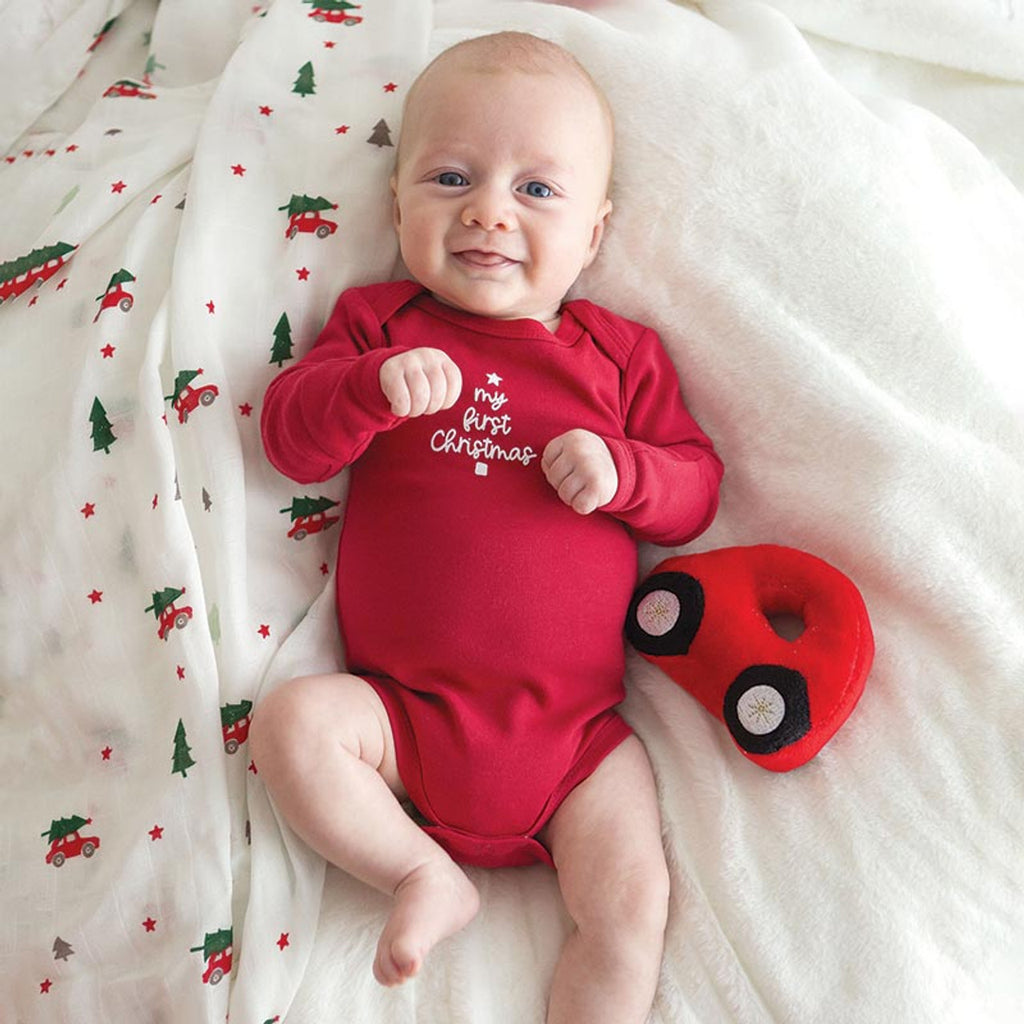 Swaddle Blanket | Plush Car Rattle