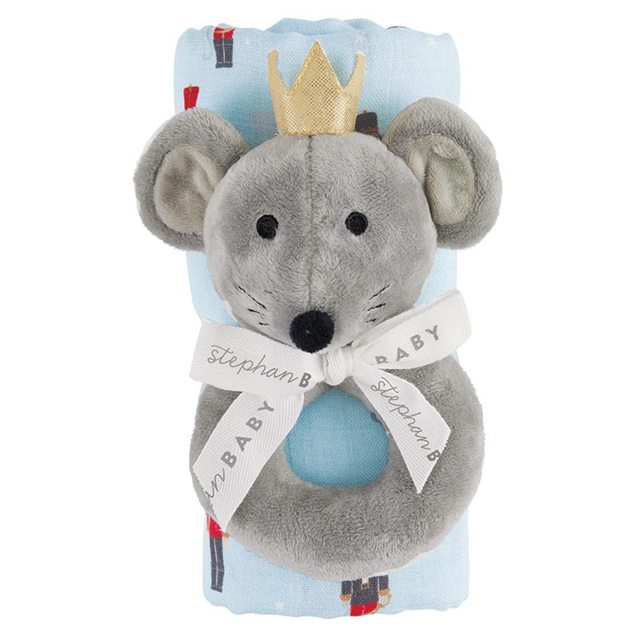 Swaddles with Plush Rattle | Mouse King