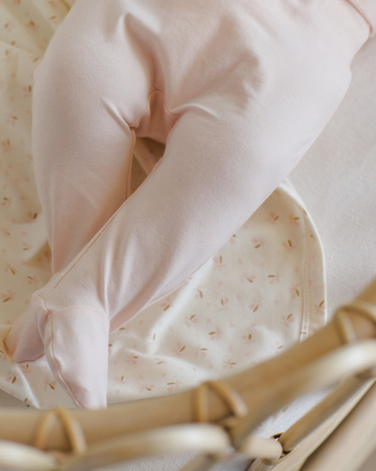 Wrap Top + Footed Pant Set