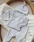 Wrap Top + Footed Pant Set